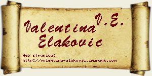 Valentina Elaković vizit kartica